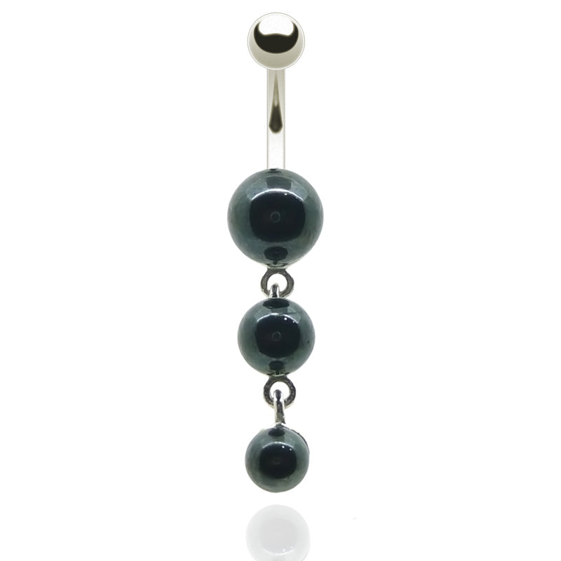 Piercing nombril pendentif boules nacrées