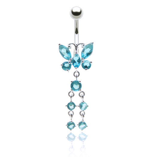 Piercing nombril pendentif papillon