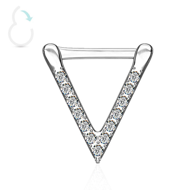 Piercing septum acier chirurgical et strass