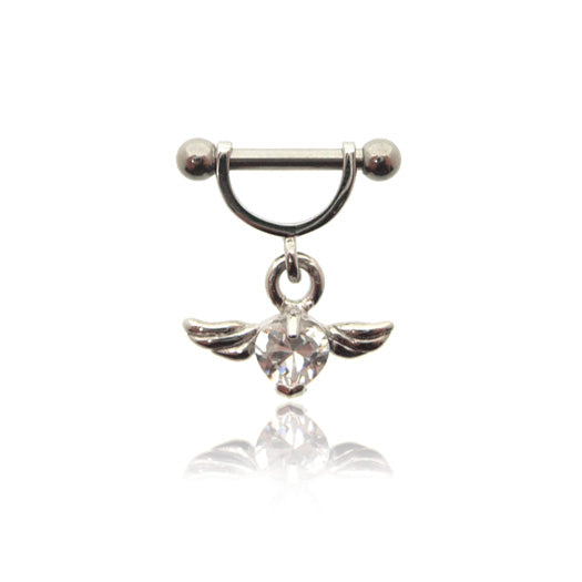 Piercing sexe pendentif coeur ailé