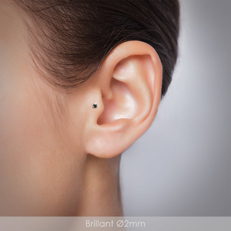 Piercing clip bioplast zircon noir