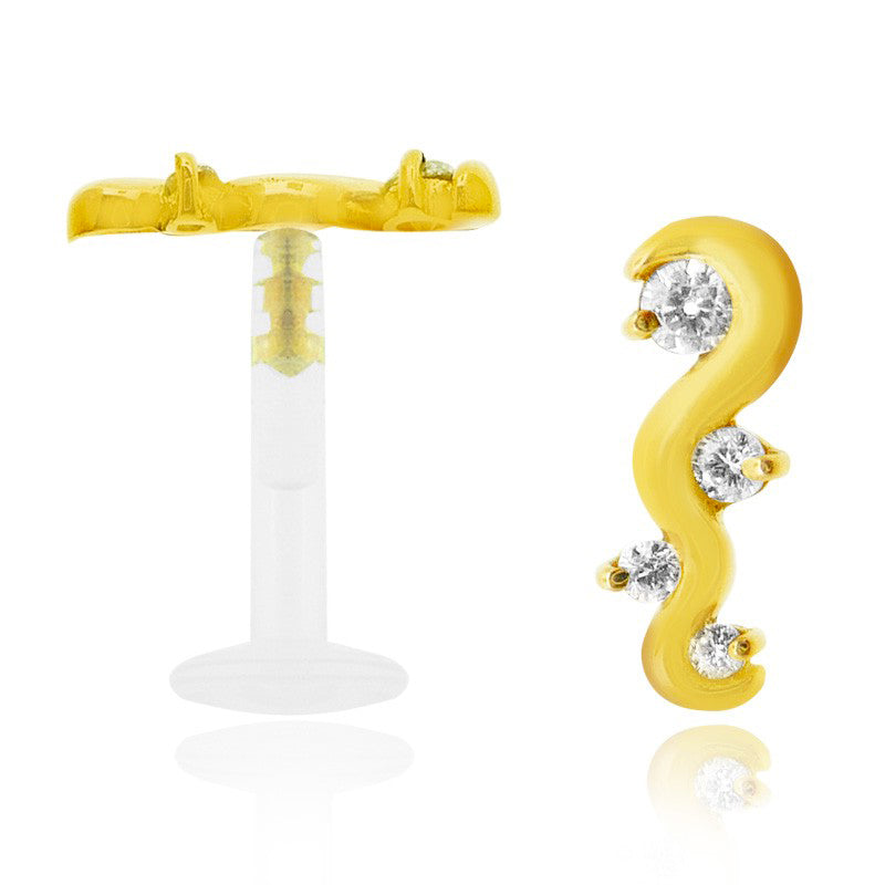 Piercing hélix arabesque en or jaune