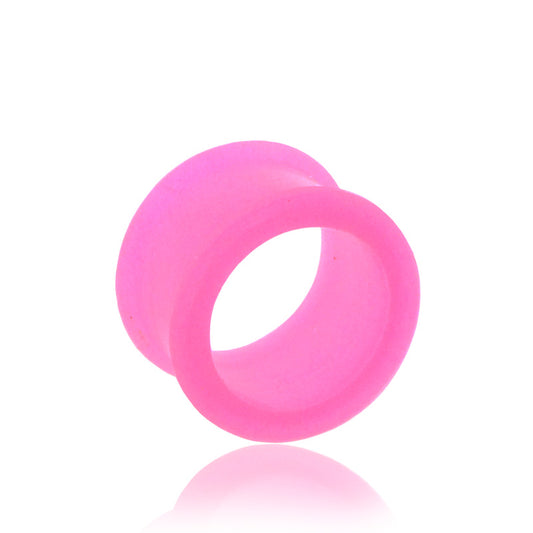 Piercing tunnel silicone rose fluo