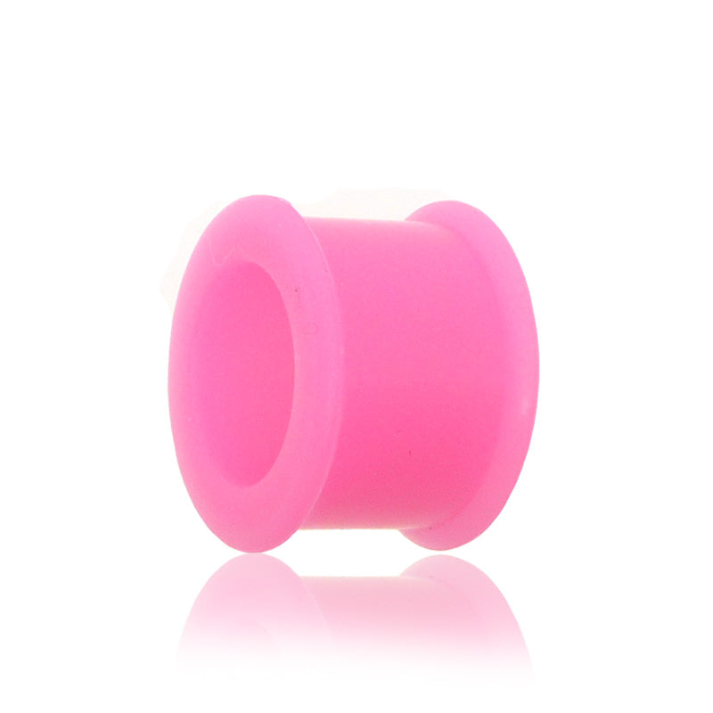 Piercing tunnel silicone rose fluo