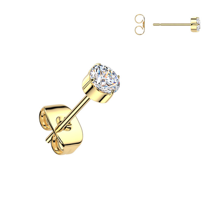 Boucle d’oreille zircon titane ASTM F-136 – 3 mm