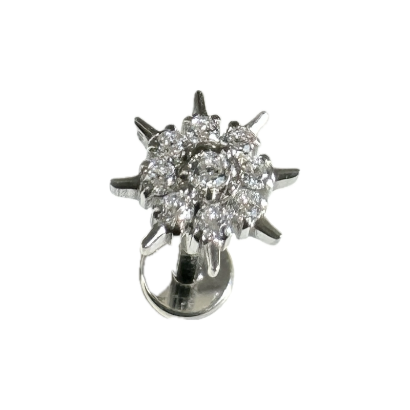 Piercing oreille soleil brillants en titane ASTM F-136