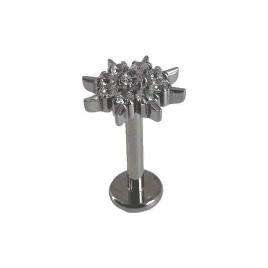 Piercing oreille soleil brillants en titane ASTM F-136
