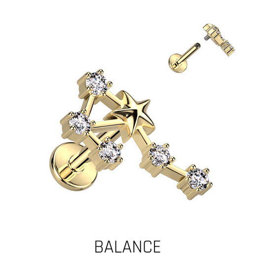 Piercing Zodiaque en Acier Chirurgical Doré – Signe Astrologique