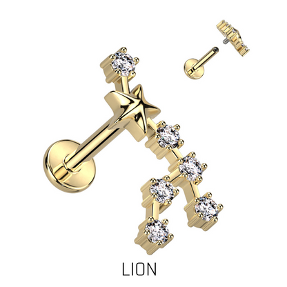 Piercing Zodiaque en Acier Chirurgical Doré – Signe Astrologique