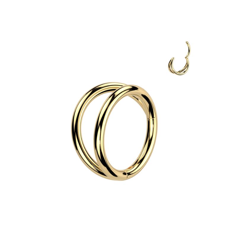 Anneau Clicker en Titane effet Double Anneaux – C-Bo piercings