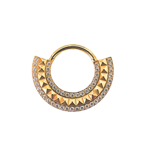 Anneau clicker inca en titane doré