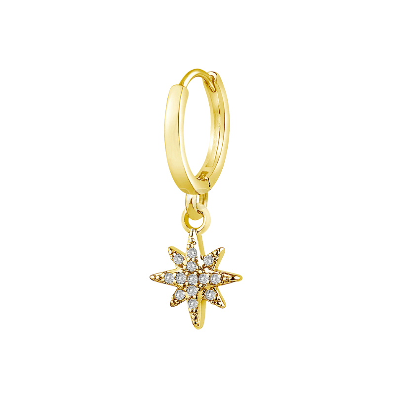 Anneau de piercing clicker brillants avec charms étoile