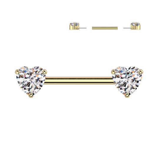 Bijou de téton en PVD gold Titane coeur