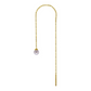 Boucle d’Oreille Pendante en Or Jaune 18 Carats avec Perle de Culture