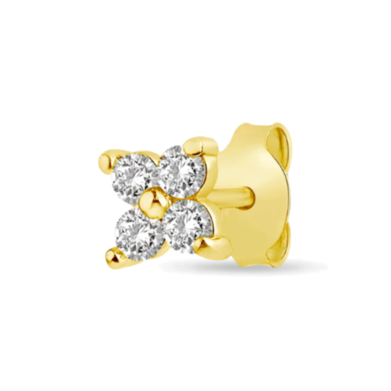 Boucle d’oreille MILA en argent 925 doré avec 4 zirconiums