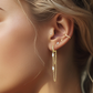 Boucle d'oreille anneau avec chaîne Étoile