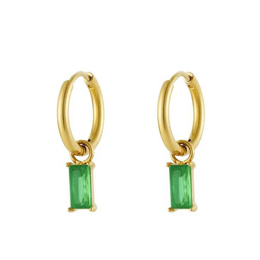 Boucles d'oreilles Sylvia avec charm coloré