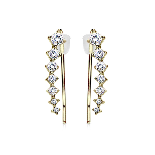 Boucle d'oreille ear crawler rivière de brillants