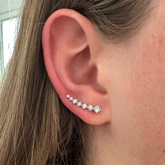 Boucle d'oreille ear crawler rivière de brillants