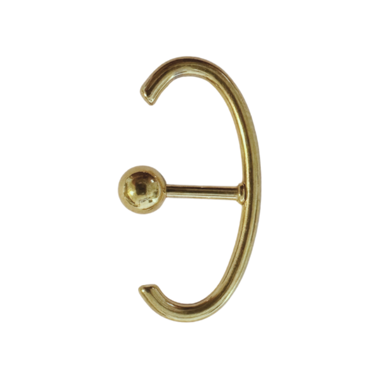 Créole Verticale Enveloppante en Acier Chirurgical Doré