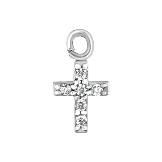 Boucle d'oreille clicker avec charm croix