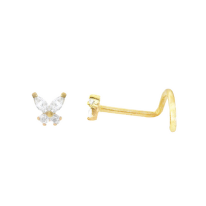 Piercing nez or jaune papillon