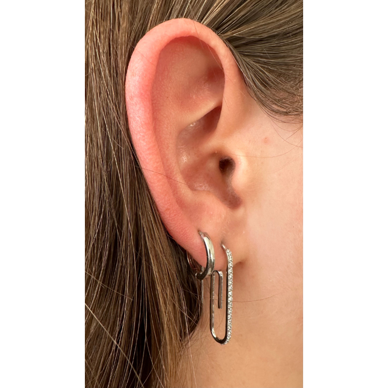 Boucles D'oreilles épingle à Nourrice En Argent - Bijoux Gothique Minimalistes Pour Femmes Et Filles, Style Trombone