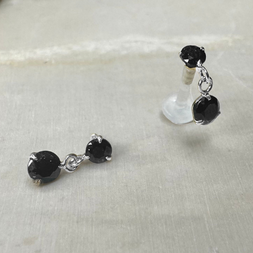 Piercing clip en or blanc pendentif cartilage et tragus