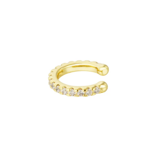 Faux Piercing Hélix 9 mm à Cristaux – Acier Inoxydable Doré 