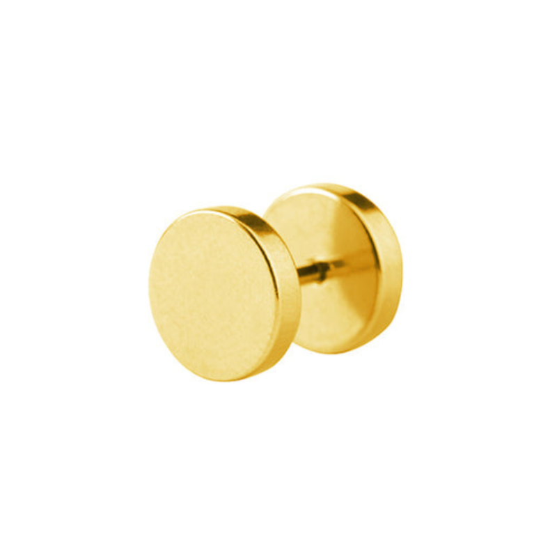 Faux écarteur doré en acier double disque 5 mm
