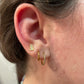 Boucle d'oreille 3 ovales brillants en acier chirurgical doré