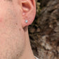 Boucle d'oreille en argent avec strass blanc