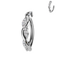 Piercing nombril entrelacé en acier chirurgical  avec strass – tige 1,6mm x 10mm