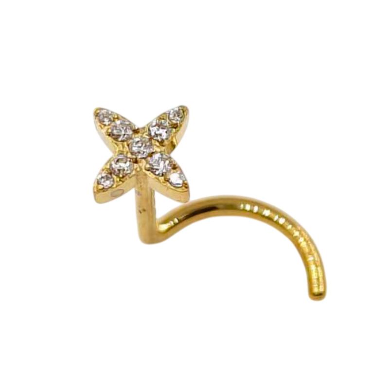 Piercing de nez croix brillante en titane