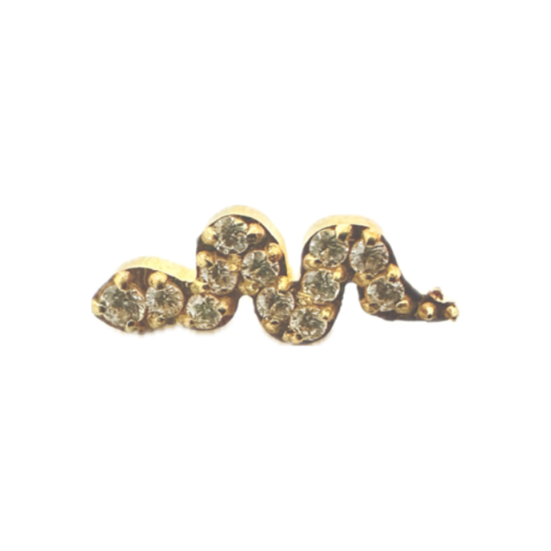 Piercing microdermal serpent titane couleur or