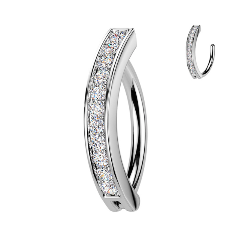 Piercing de nombril à charnière avec oxyde de zirconium