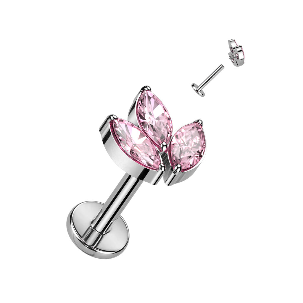 Piercing tragus motif fleur de lotus