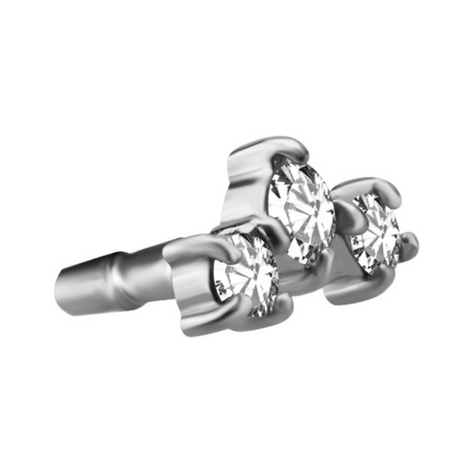 Piercing Clipsable Motif Courbé avec 3 Brillants