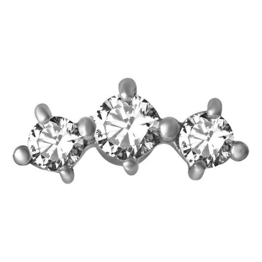 Piercing Clipsable Motif Courbé avec 3 Brillants