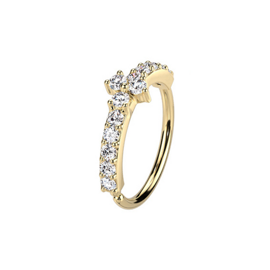 Piercing Nez ou Oreille – Anneau Plaqué Or 14K avec Zirconium