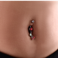 Piercing Nombril Cerise en Acier Chirurgical – Bijou Pendant Cristal Rouge et Vert