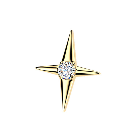 Piercing étoile avec brillant — Titane ASTM F136, push-in