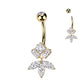 Piercing Nombril Doré Titane ASTM F136 – Pendentif Zircons Premium