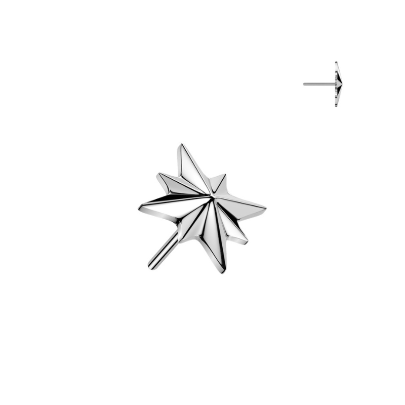 Piercing « Star » — Titane ASTM F136 (labret push-in)