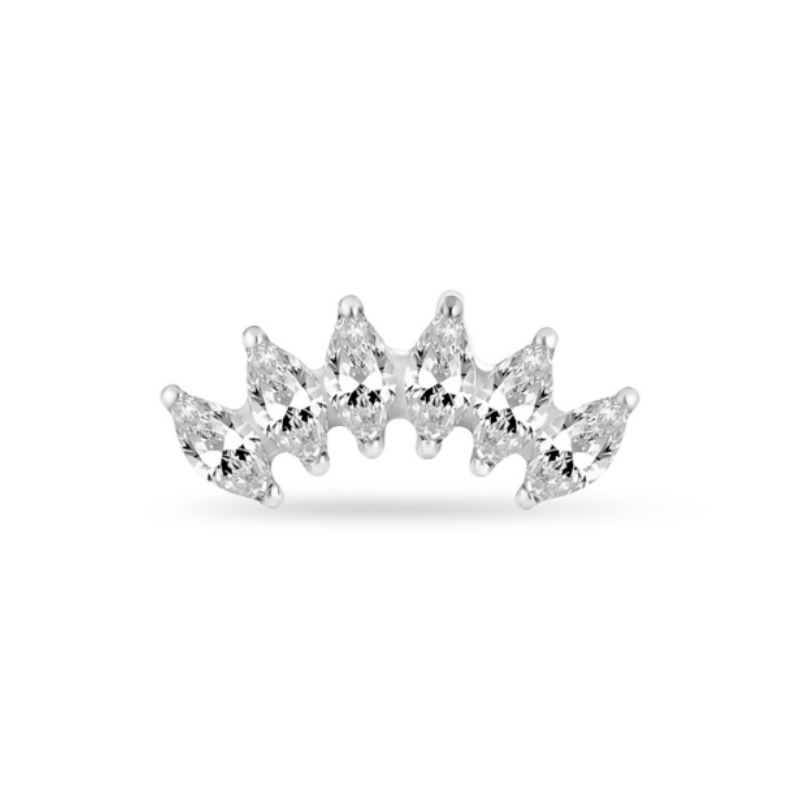 Piercing flat ÉLÉA titane G23 zircons blancs motif 10 mm