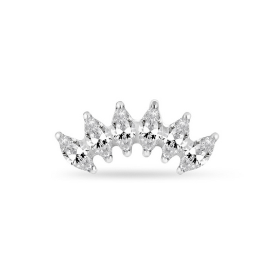 Piercing flat ÉLÉA titane G23 zircons blancs motif 10 mm