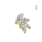 Piercing hélix feuille zircon titane ASTM F-136 doré