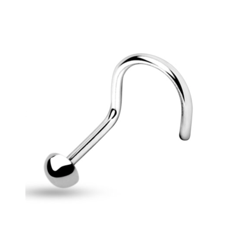 Piercing nez demi-boule 2 mm en acier chirurgical 316L 