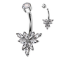 Piercing nombril fleur en titane ASTM F136