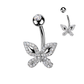 Piercing nombril papillon acier chirurgical 